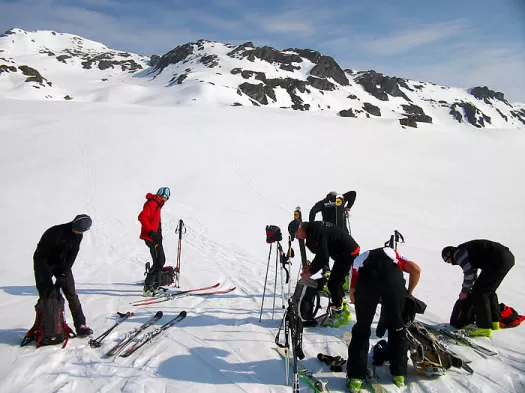 letzte Vorbereitung zur Skitour