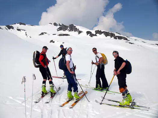 kurze Pause bei der Skitour